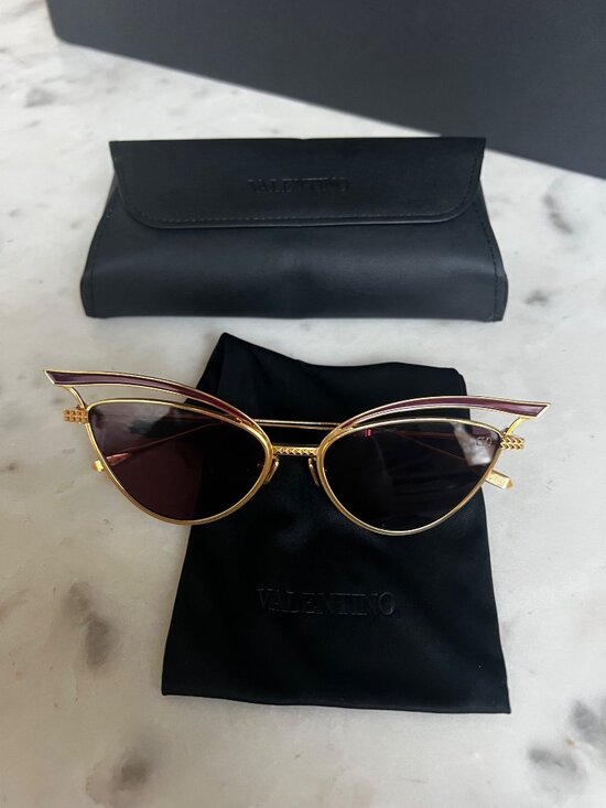 Valentino Cat Eye-Frame gold Titanium Sunglasses main image 11
